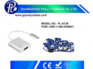 USB 3.1(M)-HDMI(F) Cable