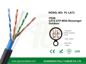 CAT6 UTP with messenger Outdoor Cable
