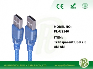 Transparent USB 2.0AM-AM