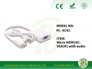 Micro HDMI (M)-VGA(F)with audio cable